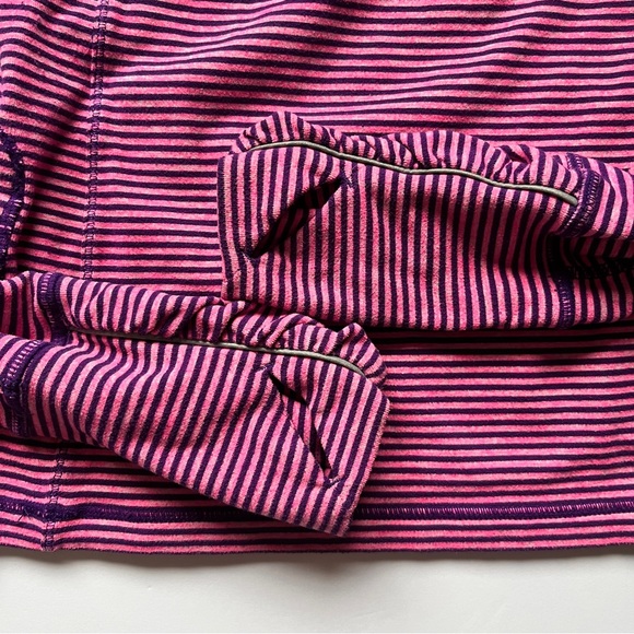 Ivivva Run Your Heart Out Pullover 1/2 Zip Pink Purple Surge MVP Stripe Sz 12 - Picture 12 of 12